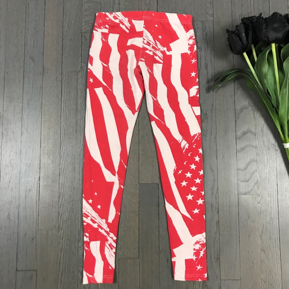 H&M Red Stars Strips 4th of July American Leggings - Picture 5 of 7
